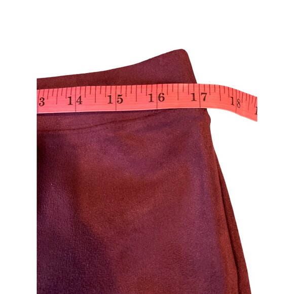 Chicos WomensTunic Leisure Suit Medium/Large Faux Suede Burgundy Stretch Preppy - Picture 13 of 16